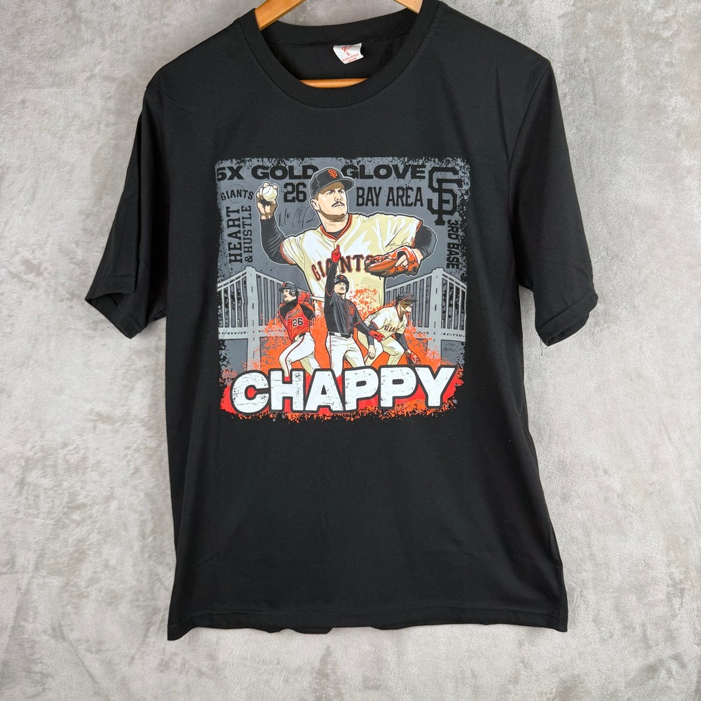 San Francisco Giants Matt Chapman Chappy Gold Glove Black Graphic T-Shirt Mens M
